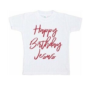 7 ate 9 Apparel Kids Happy Birthday Jesus T-Shirt, White, 5T